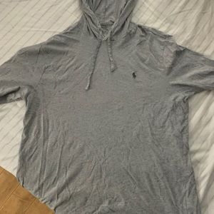 Men’s Large Grey Polo Ralph Lauren Shirt Hoodie